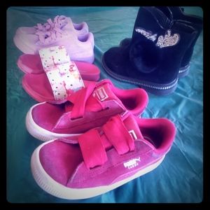 Toddler Girls Shoe Lot, size 10C (Pumas, Boots)